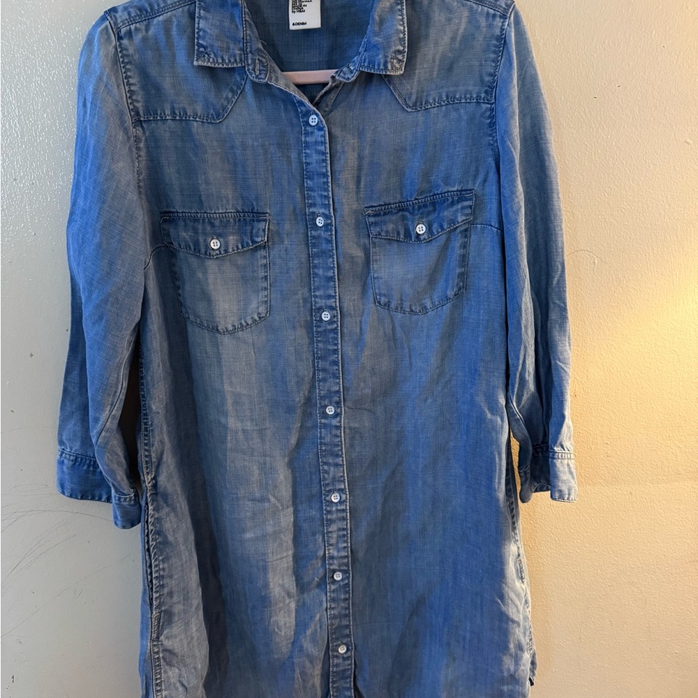 H&M Light Blue Denim Shirt Dress